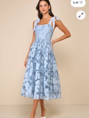 Lulus 'Poof Of Perfection' Floral Tie Strap Dress Size M